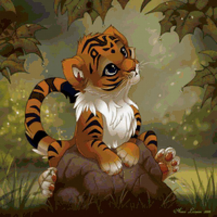 Тигрёнок - котята, кошки, тигр, детское, животные - предпросмотр