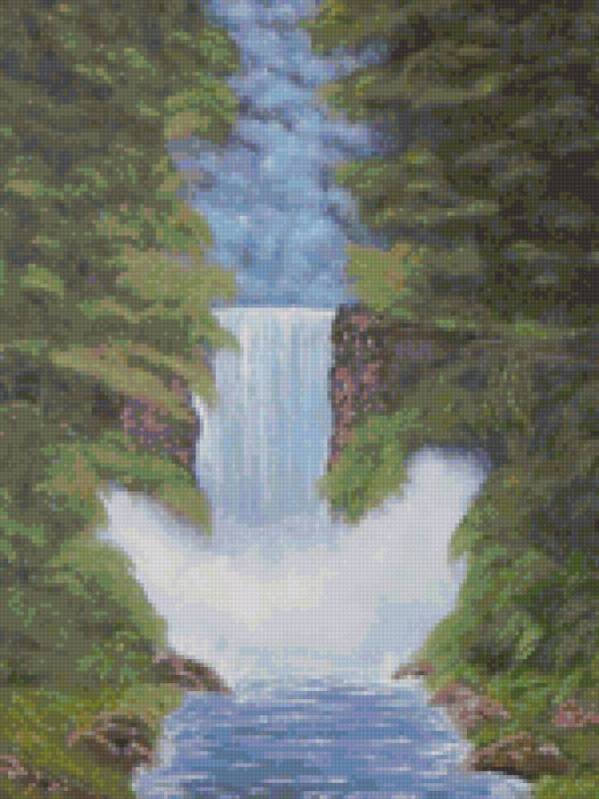 Водопад - картина, водопад, пейзаж - предпросмотр