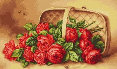 розы1 - розы, корзина, цветы - оригинал