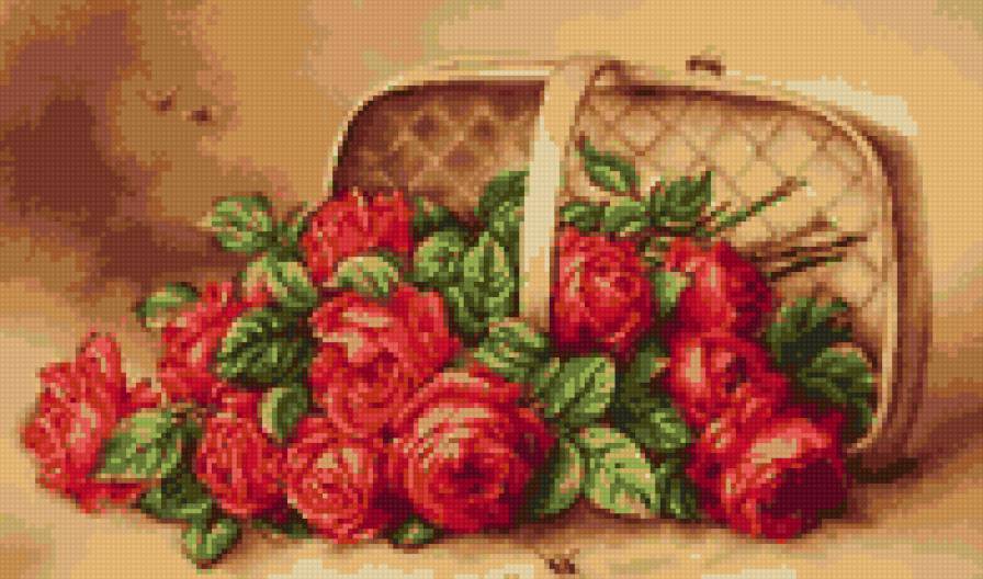 розы1 - корзина, цветы, розы - предпросмотр