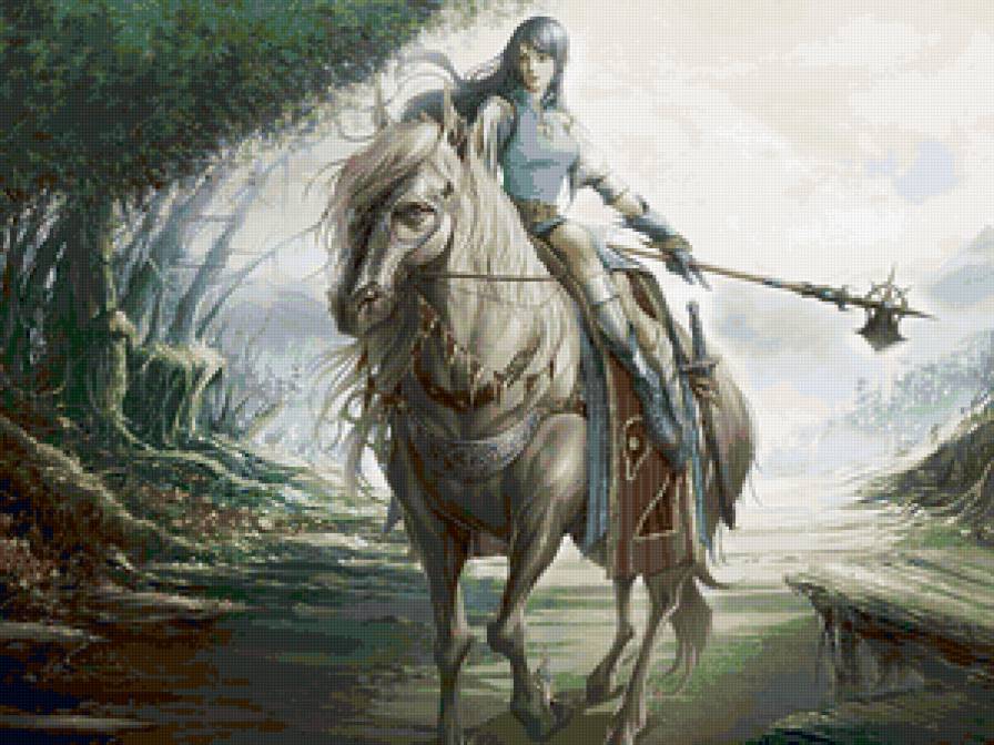 Воительница - лошадь, девушка, кони, воительница - предпросмотр