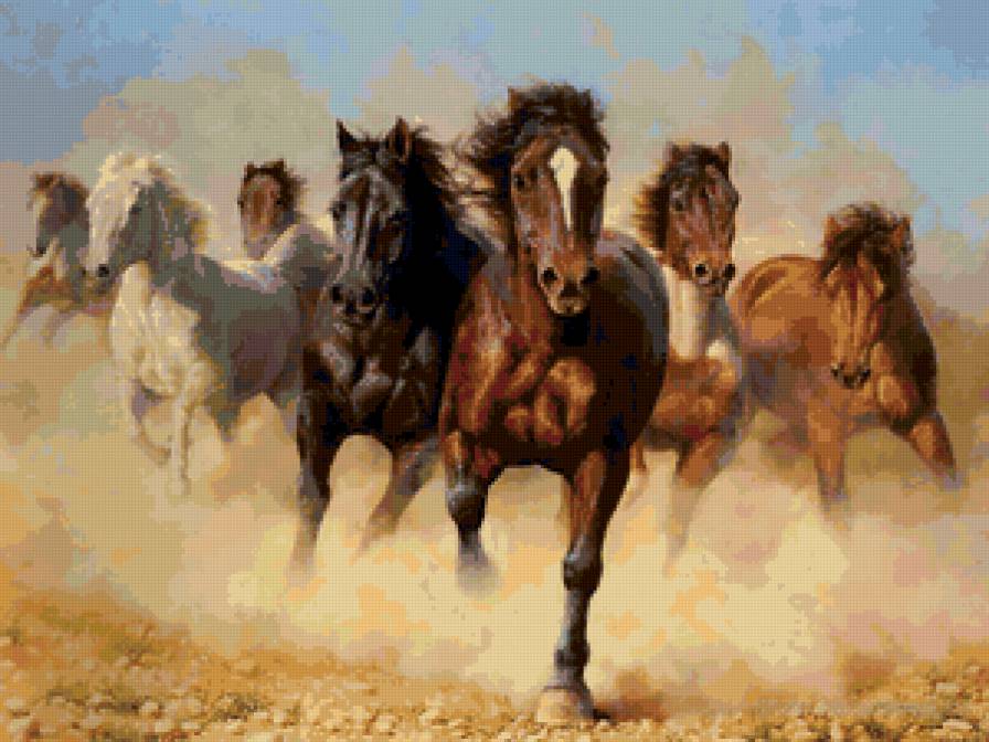 Табун лошадей - лошади, животные - предпросмотр