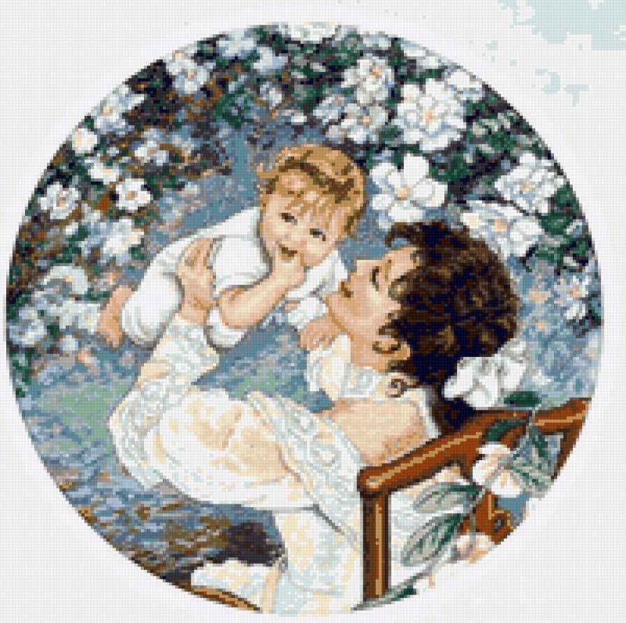 Мамина радость - рядом с мамочкой, ребенок, радость, мама, цветы, нежность - предпросмотр