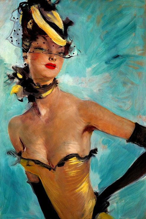 Девушка из кабаре - jean-gabriel domergue, художник - оригинал