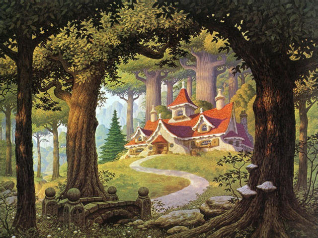 Сказочный лес - лес, сказка, домик - оригинал