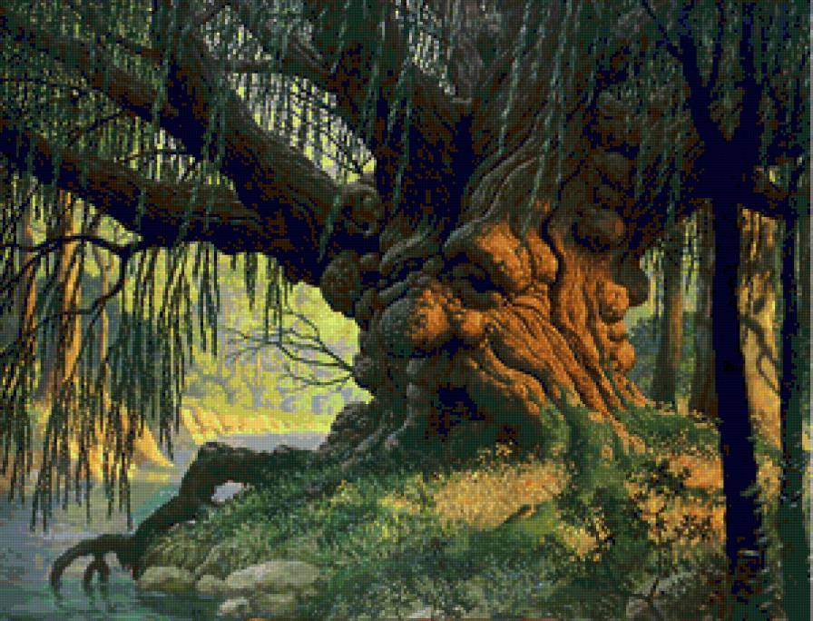 сказочное вековое дерево - дерево, старая ива, миф - предпросмотр