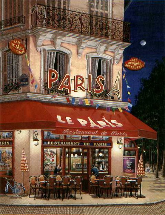 Париж - город, кафе, франция, париж - оригинал