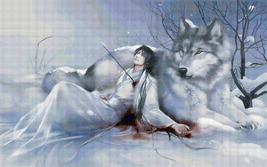 Вместе до конца - волки, волк, снег, люди, природа, зима, парень, парни, животные - предпросмотр