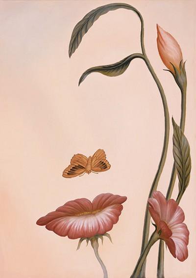 Девушка-цветок - лицо, бабочка над цветком, девушка - оригинал