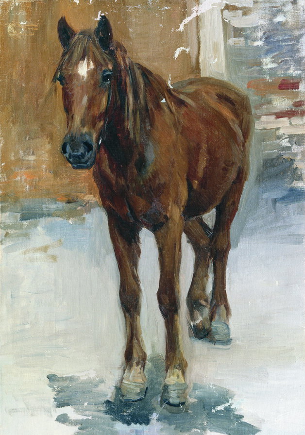 Лошадь - кони, живопись, лошади, животные, картина - оригинал