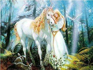 белый конь - конь, поле, девушка - оригинал
