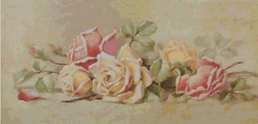 винтажные розы - розы, винтаж, цветы - предпросмотр