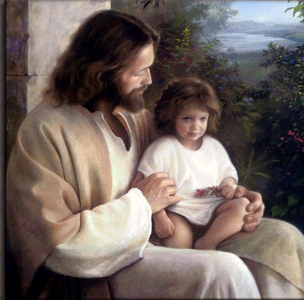 Иисус и мальчик - иисус, религия, дети - оригинал