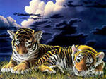 Оригинал схемы вышивки «Тигрята одни» (№23848)