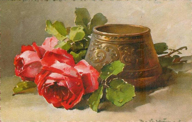 №24038 - букет, цветы, ваза, розы - оригинал