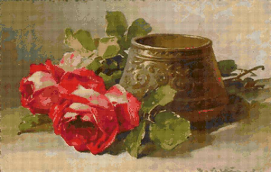 №24038 - розы, цветы, букет, ваза - предпросмотр