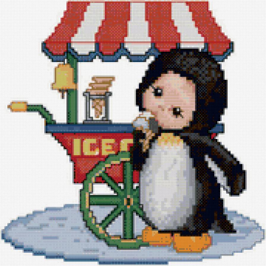 Пингвиненок - ребенок, пингвин, мороженое - предпросмотр