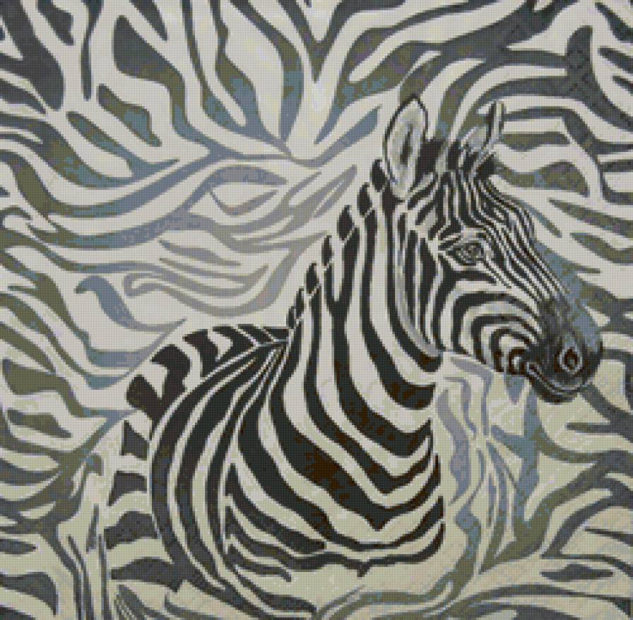 Зебра - зебра, животные, живопись, подушка - предпросмотр