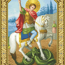 Оригинал схемы вышивки «Святой Георгий победоносец» (№24782)