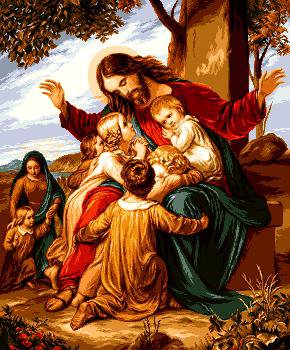 Христос с детьми - икона - оригинал
