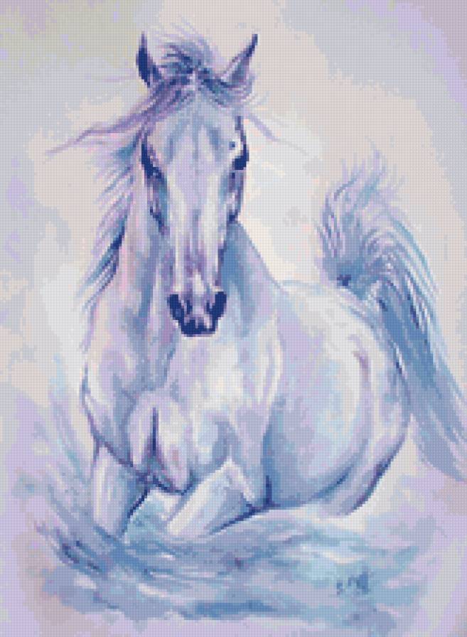 Голубая лошадка - конь - предпросмотр