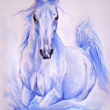 Схема вышивки «Голубая лошадка»
