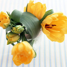 Оригинал схемы вышивки «желтые тюльпаны» (№25398)