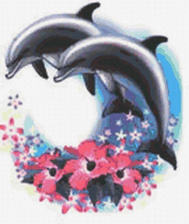 Дельфины - дельфины, рисунок - предпросмотр