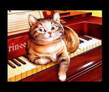 Оригинал схемы вышивки «котенок на пианино» (№25683)