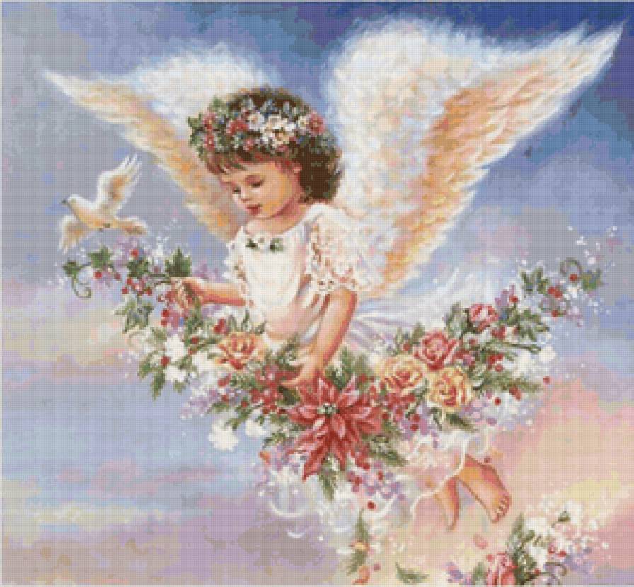 Ангел - цветы, ребенок, ангел, дети - предпросмотр