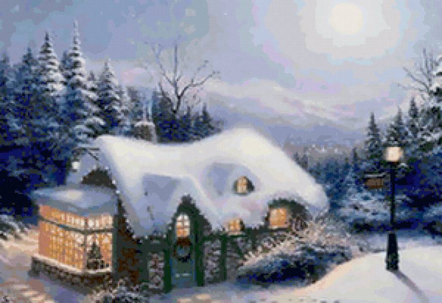 домик зимой - дом, зима - предпросмотр
