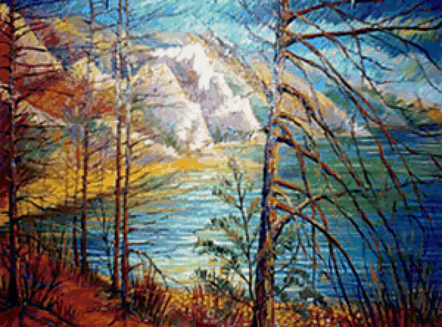 Серия "Пейзаж. Осень" - озеро, пейзаж, река, горы, осень - предпросмотр