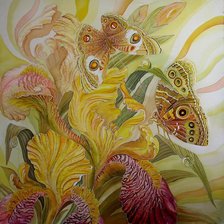 Оригинал схемы вышивки «Бабочки и цветы» (№26976)