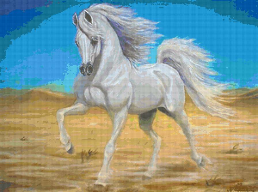 №27046 - конь, картина, пейзаж - предпросмотр