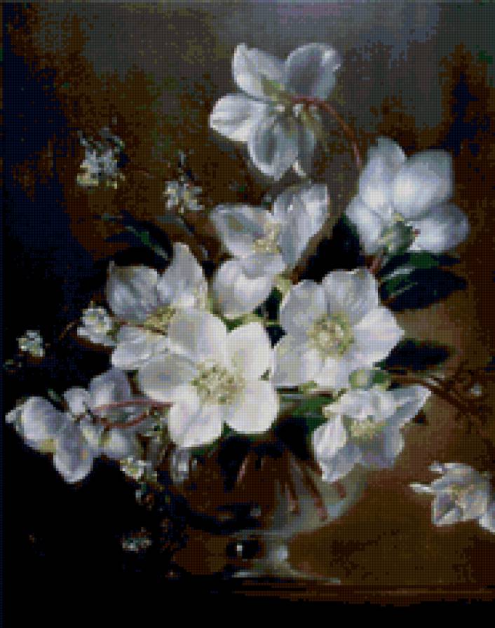 Белый букетик - цветы в вазе - предпросмотр