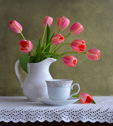 натюрморт - тюльпаны, цветы - оригинал