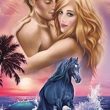 Схема вышивки «мужчина и женщина и конь»