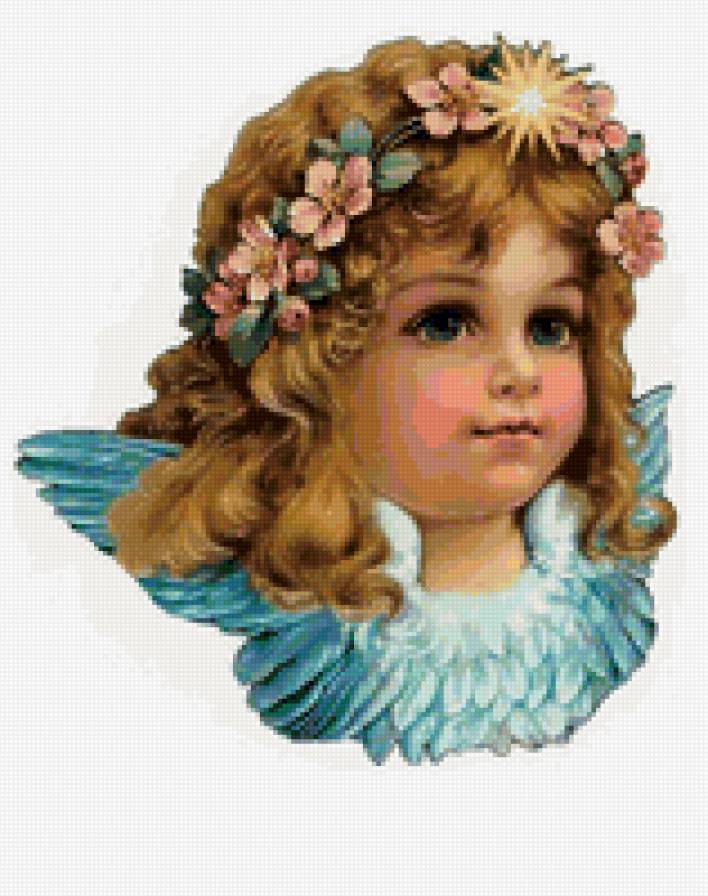 Девочка-ангел - ангел, дети, цветы - предпросмотр