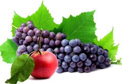 натюрморт - фрукты, яблоки, виноград, ягоды, натюрморт - оригинал
