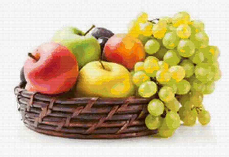 натюрморт - виноград, натюрморт, фрукты, яблоки - предпросмотр