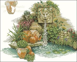 фонтан - вода, цветы, картинка - оригинал