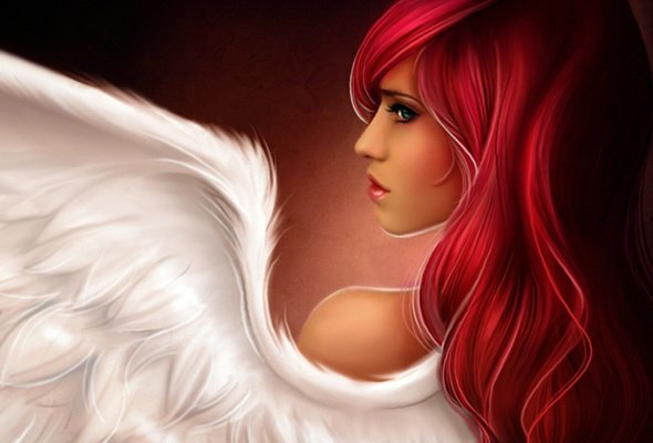 Ангел - крылья, девушка - оригинал