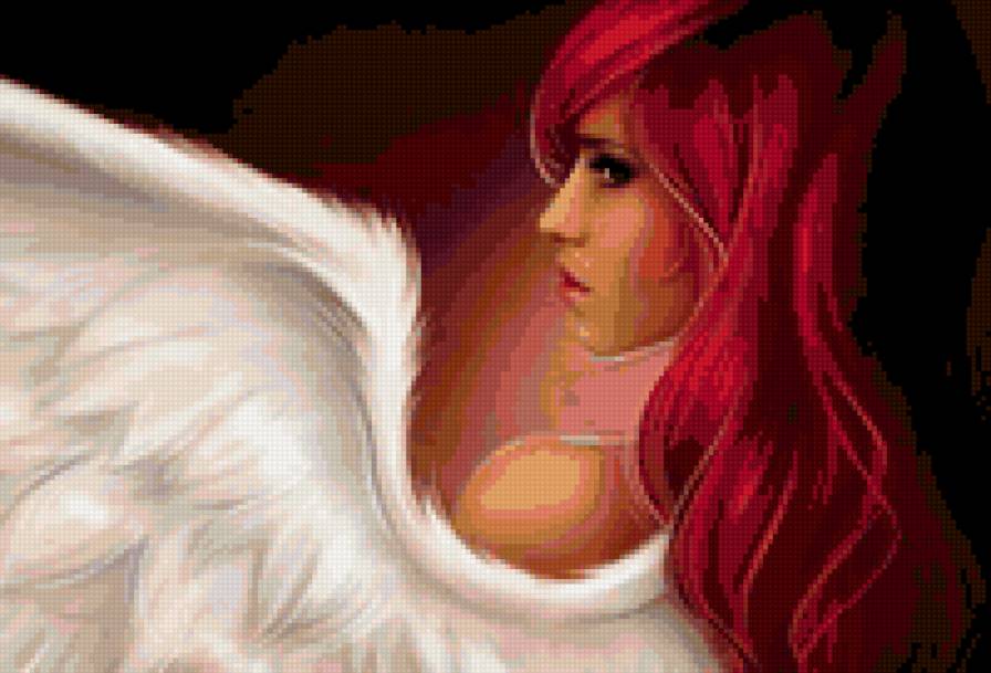 Ангел - девушка, крылья - предпросмотр