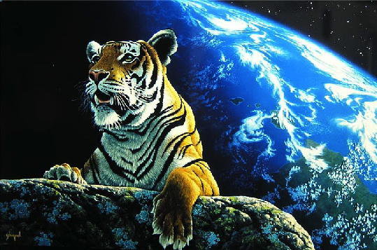 Серия "Большие кошки" - тигры, пейзаж, кошки, космос, животные - оригинал