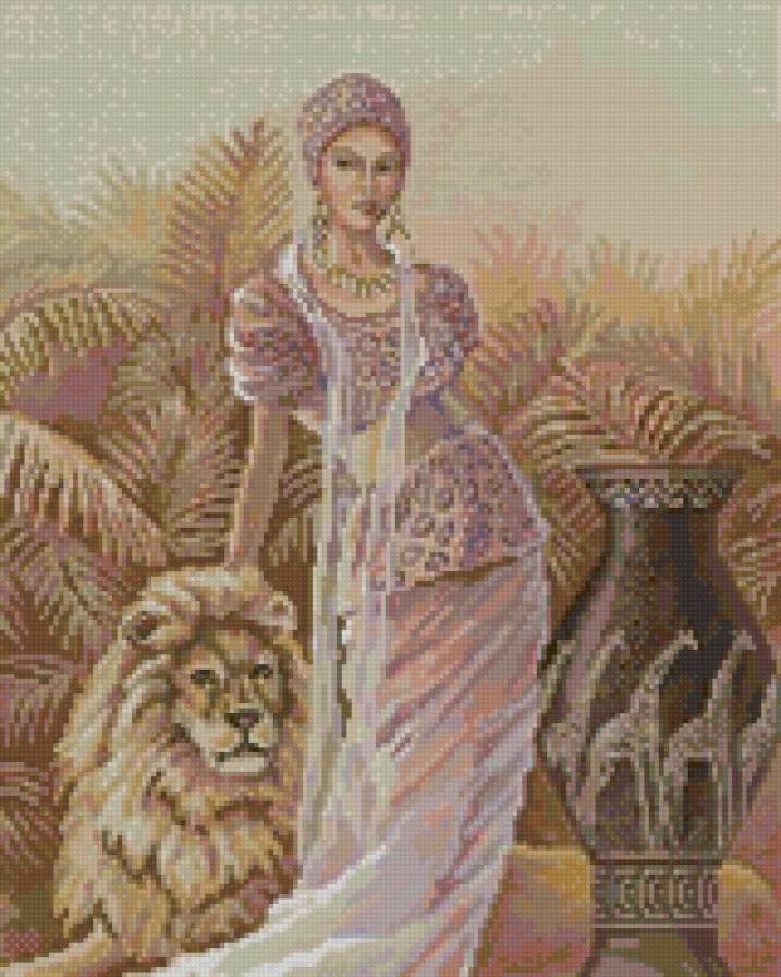 Амазонка - девушка, царица, лев - предпросмотр
