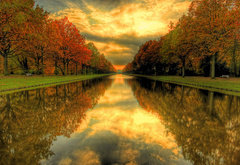 осенний пейзаж - осень, деревья, вода, пейзаж - оригинал