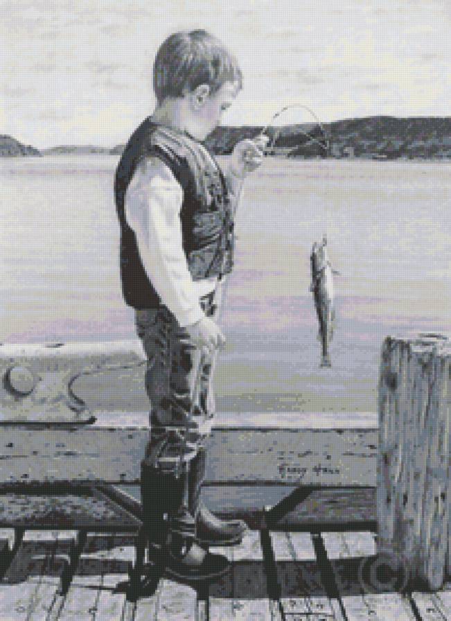 рыбалка - мальчик, лица, люди, рыба, дети - предпросмотр