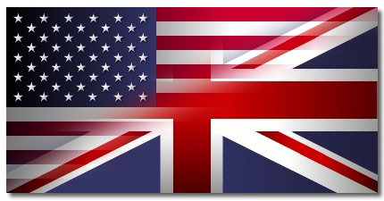 2 флага - американский и британский флаги - оригинал