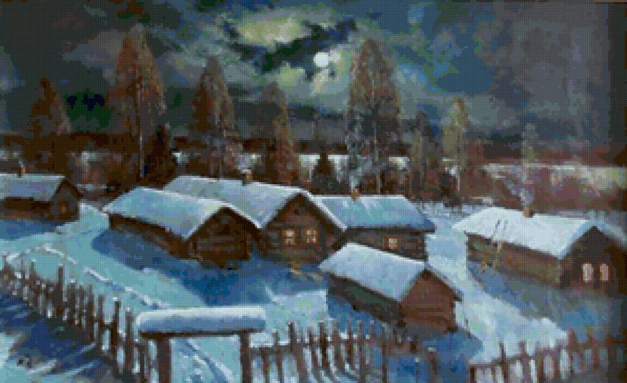 Серия "Пейзаж. Зима" - домик, зима, пейзаж - предпросмотр