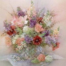 Оригинал схемы вышивки «ваза с цветами» (№31020)